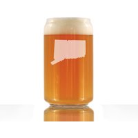 Porticut State Outline Beer Can Pint Glas, Geätzte Geschenke Für Conneticuters - 16 Oz von BevveeCo