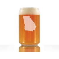 Georgia State Outline Bierdose Pint Glas, Geätzte Geschenke Für Georgier - 16 Oz von BevveeCo