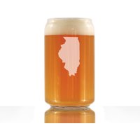 Illinois State Outline Bierdose Pint Glas, Geätzte Geschenke Für Illinoisans & Chicagoans - 16 Oz von BevveeCo