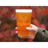 Geätztes Tennis Pint Glas Lustiges Geschenk Für Enthusiasten von BevveeCo