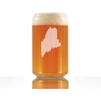 Maine State Umriss Bierdose Pint Glas, Geätzte Geschenke Für Mainers - 16 Oz von BevveeCo