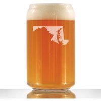 Maryland State Outline Bierdosen-Pintglas, Geätzte Geschenke Für Marylander - 16 Oz von BevveeCo