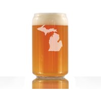 Michigan State Outline Bierdosen-Pintglas, Geätzte Geschenke Für Michiganders - 16 Oz von BevveeCo