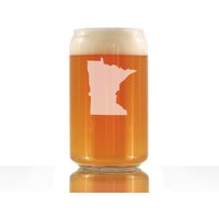 Minnesota State Outline Beer Can Pint Glas, Geätzte Geschenke Für Minnesotaner - 16 Oz von BevveeCo