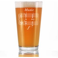 Music Is My Forte - Lustiges Musiklehrer-Weinglas Süßes Lustiges Pintglas Für Bier, Geätzte Sprüche, Dankeschön-Geschenk Musikerinnen von BevveeCo