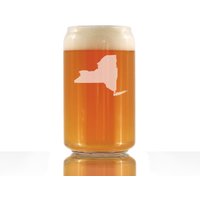 New York State Outline Bierdosen-Pintglas, Geätzte Geschenke Für Yorker - 16 Oz von BevveeCo