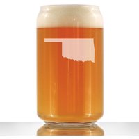 Oklahoma State Outline Beer Can Pint Glas, Geätzte Geschenke Für Oklahomas - 16 Oz von BevveeCo