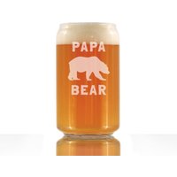Papa Bär - Süße Bierdose Pint Glas, Geätzte Sprüche Dekor Geschenke Für Papas, Die Bären Und Bier Lieben Rustikale Hütte Deko von BevveeCo