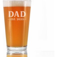 Papa Est. 2023 - Bold 16 Oz Pint Glas Für Bier Vatertagsgeschenke Männer, Baby Offenbaren Geschenk Dad von BevveeCo