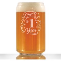 Prost Auf 1 Jahr - Lustiges Bier Dosen Pint Glas, Geätzte Sprüche Niedliches Geschenk Zu Feiern 1. Hochzeit, Geschäfts- Oder Arbeitsjubiläum von BevveeCo