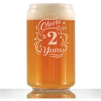 Prost Auf 2 Jahre - Lustiges Bier Dose Pint Glas, Geätzte Sprüche Niedliches Geschenk Zum Feiern Hochzeit, Geschäfts- Oder Arbeitsjubiläum von BevveeCo