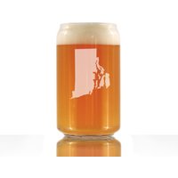 Rhode Island State Outline Bierdose Pint Glas, Geätzte Geschenke Für Islander - 16 Oz von BevveeCo