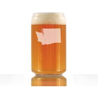 Washington State Outline Bierdose Pint Glas, Geätzte Geschenke Für Washingtoner - 16 Oz von BevveeCo