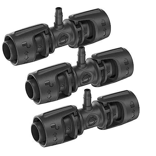 Bewässerung Zubehör für das Gardena Micro-Drip-System 4,6 mm & 13mm Reduzier- T-Stück Verteiler Schlauch Adapter (3X Reduzier/T-Stück 13mm auf 4,6mm) von Bewässerung