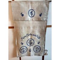 Überhandtuch Leinen Handgestickt Aus Nachlass Vintage von BewahrteSchaetze