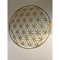 Lebensblume Aus Goldenem Metall 190cm Durchmesser von BewegungsraumScherg