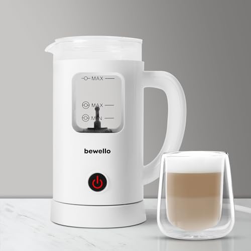 Bewello – Elektrischer Milchaufschäumer – 400 ml – 550 W – 230 V – Kalter oder heißer Schaum und Erhitzen von Kakao von Bewello