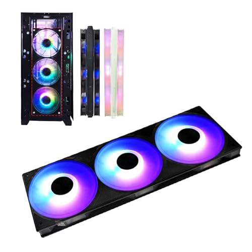 360-mm-All-in-One-Computergehäuselüfter, 5 V ARGB 2200 U/min, 4-poliger PWM-PC-Lüfter, MFDB-Dynamikdrucklager, Leiser Gehäusekühlerlüfter für PC (BLACK) von Bewinner
