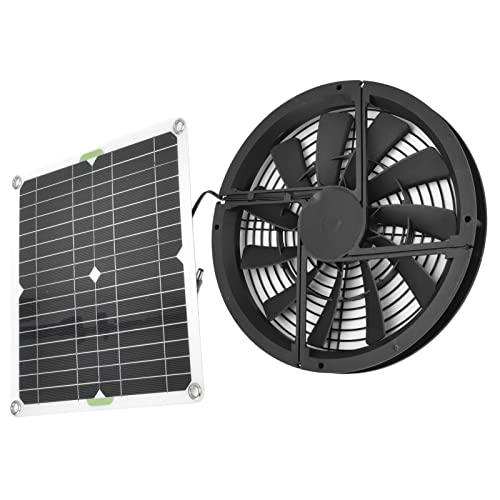 Auspuffventilator mit Solarenergie, Solarbetriebener Ventilator 100W Solarpanel-Set Gewächshauslüfter Solarlüfter für Zuhause, Gewächshaus, Kühlung des Hühnerhauses für Haustiere von Bewinner