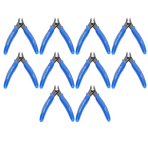Bewinner 10 Stück Elektrische Schneidzange, Nr. 65 Stahl, Mehrzweck-Crimpzange Diagonalzange Isoliert, Drahtseilschneider Seitenschere mit Griff Automatische Rückfederung für Reparaturen von Bewinner
