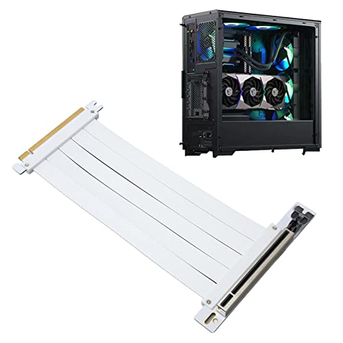 Bewinner 128GB/bsp PCIE 4.0 X16 Extender, Grafikkarte GPU Vertical Full Speed PCI E 4.0 x16 Riser Kabel, GPU Verlängerungskabel 90 Grad Adapter für RTX3090, RTX3080, RTX3070,EMI Abschirmung (30cm) von Bewinner