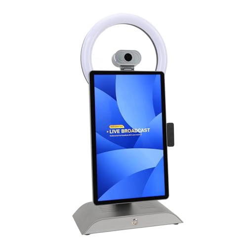 Bewinner 15,6-Zoll-Tisch-Live-Übertragungs-Interaktiv-Touchscreen, 16 GB RAM 256 GB ROM Live-Streaming-Gerät mit Multi-Kamera, Live-Stream-Ausrüstung für Tiktok (EU-Stecker) von Bewinner