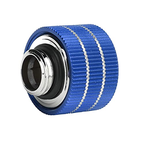 Bewinner 16-mm-Rohrverschraubung, Wasserkühlungsverschraubung, Klemmverschraubung mit Dichtringen, Unterstützung eines Starren PETG/PMMA-Rohrs für EIN Computer-Wasserkühlsystem (Blau) von Bewinner