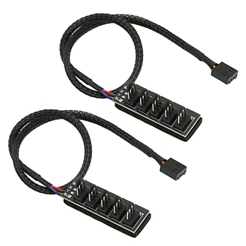 Bewinner 2 Stück 3 Poliges 4 Poliges PWM Lüfter Hub Kabel, 5 Wege 12 V PC CPU Lüfter Stromkabel Hub Splitter, PWM Gehäuselüfter Splitter für Desktop Computer Kühlgehäuselüfter Bewinner 2 Stück 3 Poliges 4 Poliges PWM Lüfter Hub Kabel, 5 Wege 12 V PC CPU Lüfter Stromkabel Hub Splitter, PWM Gehäuselüfter Splitter für Desktop Computer Kühlgehäuselüfter von Bewinner