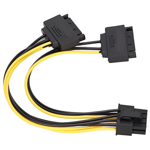 Bewinner 2pcs Kabel, Dual 15Pin zu PCIE 8Pin/6Pin Power Splitter Kabel, GPU Netzteil Verlängerungskabel für Computergehäuse von Bewinner