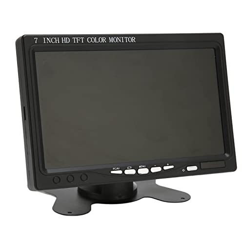 Bewinner 7 Zoll Auto LCD Monitor, 1024 X 600 HD TFT LCD Bildschirm, Tragbarer VGA AV Monitor für, Rückfahrmonitor für Auto, Wohnmobil, FPV Drohne, CCTV, DVR (EU-Stecker) von Bewinner
