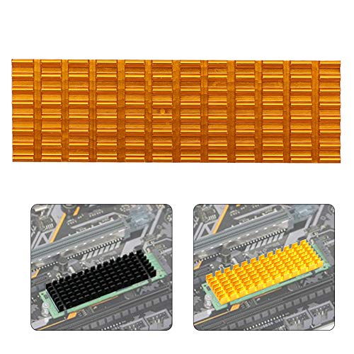 70x22x3mm SSD-Kühlkörper für PCIE M.2 SSD 2280 Aluminiumlegierung Kühlkörper Kühler Kühlrippe für Desktop-Laptop-Computer, effektive Kühlung zum Schutz der Festplatte(Gold) von Bewinner