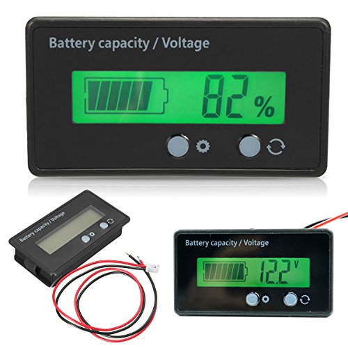 Bewinner Battery Capacity Voltage Meter mit Verbindungskabel LCD-Display mit Hintergrundbeleuchtung Universal Battery Capacity Spannungsmessgerät Tester Voltmeter von Bewinner