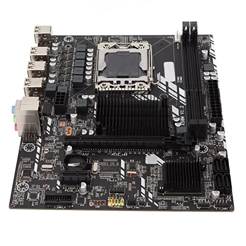 Bewinner Computer-Motherboard, LGA1366 Micro-ATX-Gaming-Motherboard, Zweikanal-DDR3-ECC-Mining-Mainboard, 100M-Netzwerkschnittstelle, 8 USB2.0-Schnittstellen-Motherboard von Bewinner