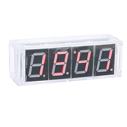 Bewinner DIY LED-Uhr-Kit, Automatische Zeit- und Temperaturanzeige, Elektronische Uhr für Enthusiasten (Rot) von Bewinner