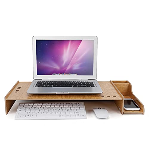 Bewinner DIY Monitorständer Riser, Computer Schreibtisch Organizer Ständer, Holz Display Regal Schreibtischhalterung, Desktop Laptop Ständer für Büros, Desktop, Schlafzimmer (Kirschholzfarbe) von Bewinner