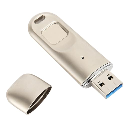 Bewinner Fingerabdruck-USB-Flash-Laufwerk, Externes USB3.0-Datenspeicherlaufwerk, Anpassbare Verschlüsselungskapazität, Fingerabdruck-Verschlüsselungs-U-Disk für Windows (64 GB) von Bewinner