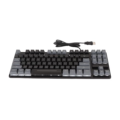 Bewinner Gaming-Tastatur, 87 Tasten, Mechanische Gaming-Tastatur, Bunte Hintergrundbeleuchtung, USB-kabelgebundene Tastatur für Spiele, Büro, Computer, Desktop, Laptop von Bewinner