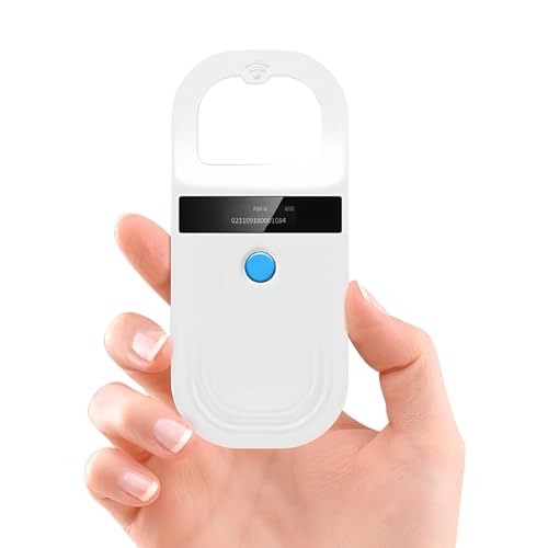 Bewinner Haustier Mikrochip Scanner, Tragbarer Tier-Chip-ID-Scanner, 134,2 kHz, 128 Aufzeichnungen, Datenspeicherung, Tier-Mikrochip-Leser-Scanner für das Tiermanagement von Hunden von Bewinner