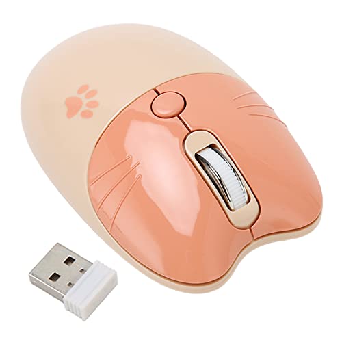 Bewinner Kabellose Maus, 1600 DPI Ergonomische Optische Maus, BT5.1 2.4G USB Computermaus, Leise Kabellose Maus für Laptop, PC, Desktop (Creme Farben) von Bewinner