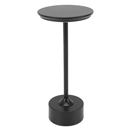 Bewinner Kabellose Tischlampe wiederaufladbar, Tragbare Metall-Schreibtischlampe mit USB & 3 Helligkeitsstufen – LED Tischleuchte für Restaurant, Schlafzimmer, Outdoor, Bar & Café (Schwarz) von Bewinner