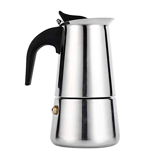 Bewinner Kaffeemaschine 100 ml / 200 ml / 300 ml / 450 ml Edelstahl Moka-Kanne Espresso Kaffeemaschine Herd Home Office Kochfeld Espresso Moka-Kannen(100ml) von Bewinner