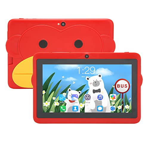Bewinner Kids Tablet 7 Zoll, Kinder Tablet WiFi Android 10 mit LED Screen and IPS HD Display, 2GB RAM 32GB ROM MT6592 8 Cores, 5GWiFi, Bluetooth, Doppelkamera Tablett PC(Rot) von Bewinner