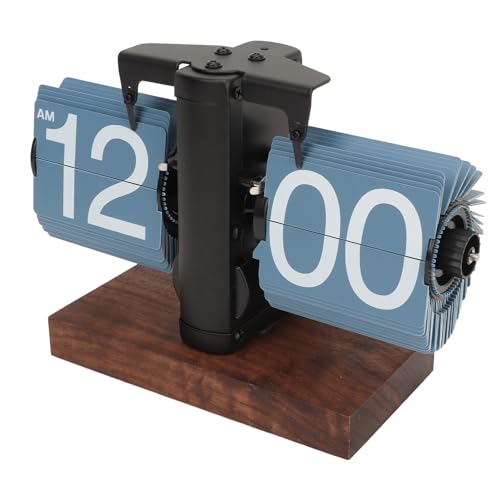Bewinner Klappbare Schreibtisch-Regaluhr Im Retro-Stil, Automatisch Klappbare Schreibtisch-Tischuhr, Klassische Mechanische Digitalanzeige, Batteriebetrieben, 12 Stunden, Moderne Digitale von Bewinner
