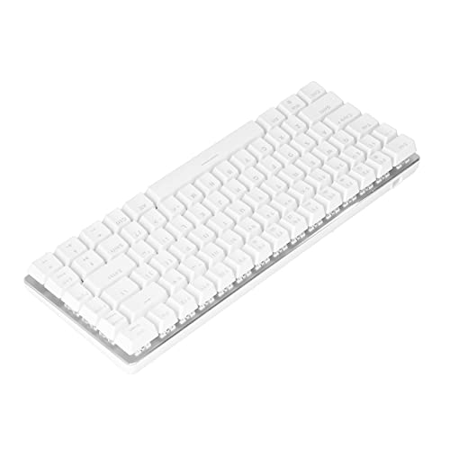 Bewinner Mechanische Tastatur, 82 Tasten Mechanische Desktop Notebook Tastaturen, Tragbare Kabellose Tastatur mit Hintergrundbeleuchtung, für Büro/Zuhause (Platin-Blu-ray-Edition) von Bewinner