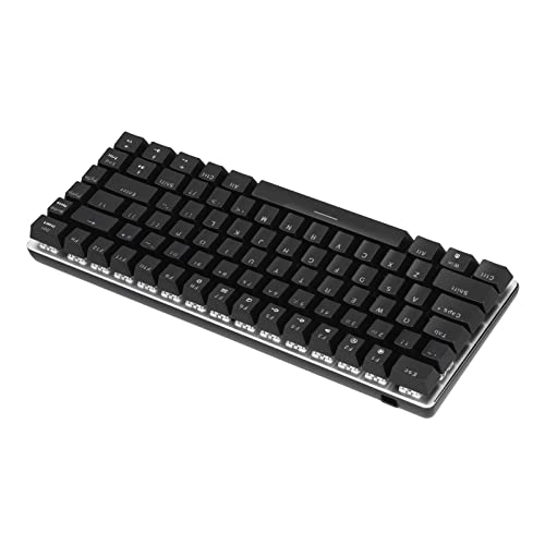 Bewinner Mechanische Tastatur, 82 Tasten Mechanische Desktop Notebook Tastaturen, Tragbare Kabellose Tastatur mit Hintergrundbeleuchtung, für Büro/Zuhause (Schwarze und silberweiße Version) von Bewinner