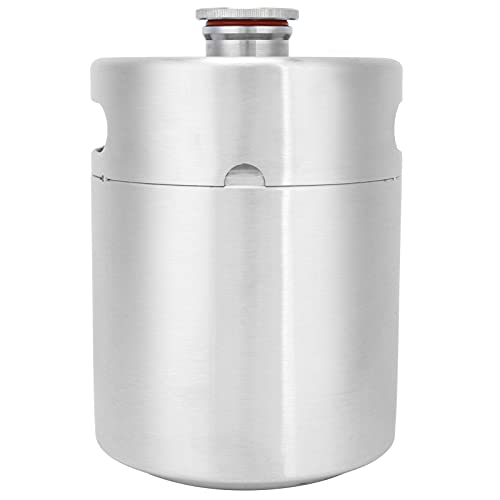Bewinner Mini Edelstahl Bierfass 2L Bierfass mit Spiraldeckel für Heimbrauzubehör von Bewinner