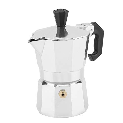 Bewinner Moka Espressokocher,30 ml 1 Tasse Aluminium Espresso Kaffeemaschine,Mini Kaffee Kocher mit ergonomischem Griffdesign/einfacher Installation für Büro/Zuhause von Bewinner