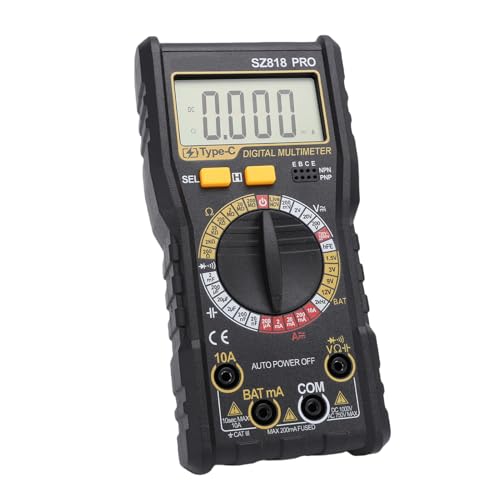 Bewinner Multimeter mit Digitalem Klemme, 2000 Zählungen, AC -DC -Spannungstester mit LCD -Hintergrundbeleuchtung, Daten Halten, HFE -Transistor -Test, Misst Strom, Diode und Kontinuität von Bewinner