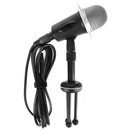 Bewinner PC-Mikrofon, Computer-Gaming-Mikrofon mit Stativ, Tragbares Plug-and-Play-Studio-Aufnahmemikrofon für Computer-Podcasting (Schwarz) von Bewinner