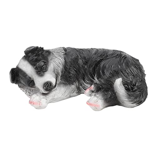 Bewinner Schlafende Border Collie Statue, Ornament für Schreibtisch, Mini Border Collie Tierskulptur für Zuhause, Schlafzimmer, Freunde und Children der Familie von Bewinner